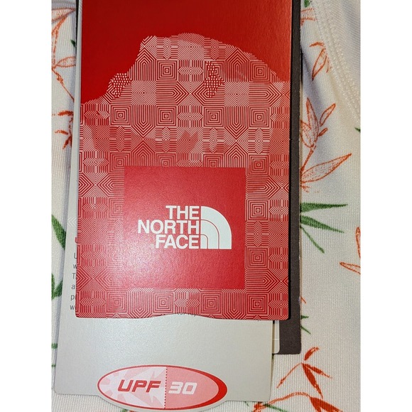The North Face Womens Casey Raglan T Shirt White Bamboo Print UPF 30 Large NWT - Picture 5 of 9